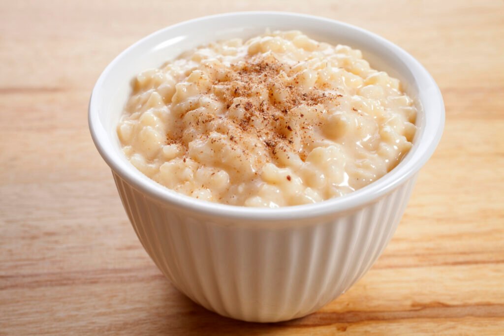 rice pudding with nutmeg